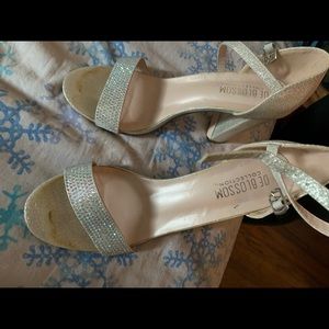 Sparkly open toed heels